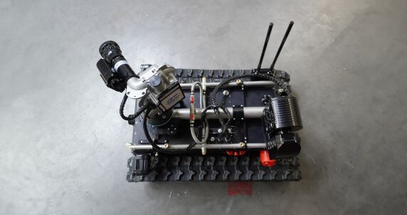 Top view of compact, robust Rhyno Protect with equipment